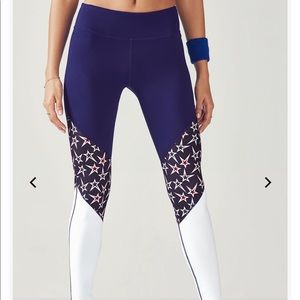 Fabletics brogan stars & stripes legging NWT